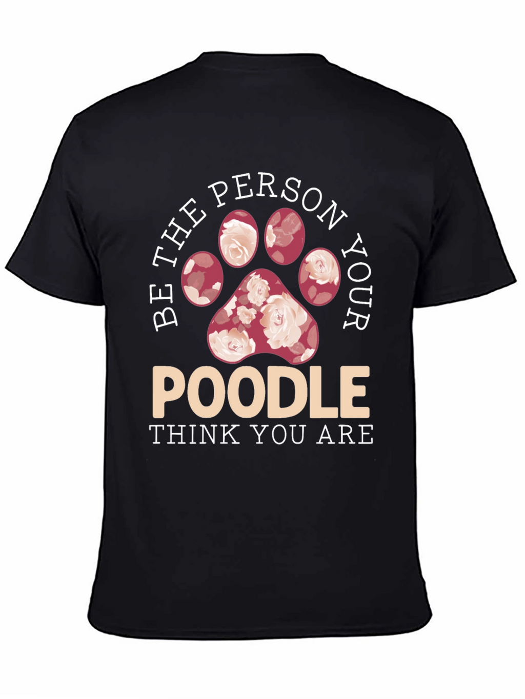 Poodle Lover Floral Paw Print T-Shirt