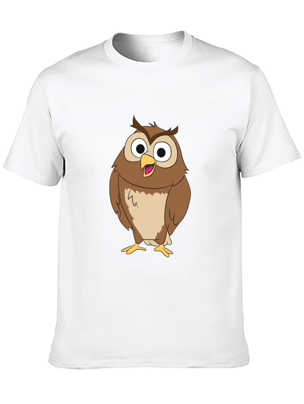 Funny Owl Graphic Print Black T-Shirt