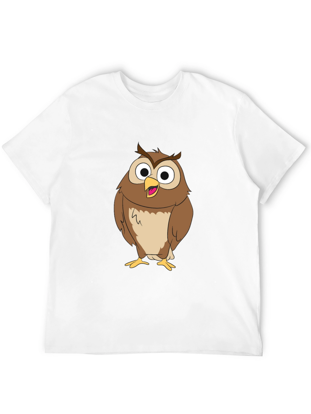 Funny Owl Graphic Print Black T-Shirt