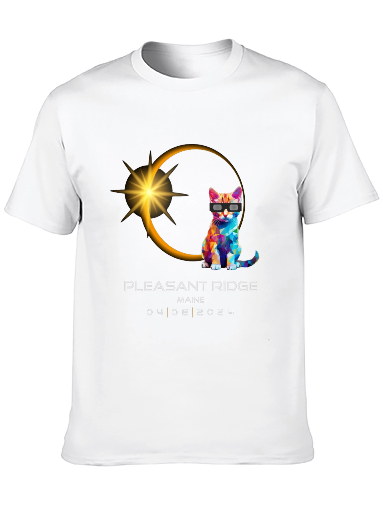 Pleasant Ridge Maine 2024 Eclipse Cat T-Shirt