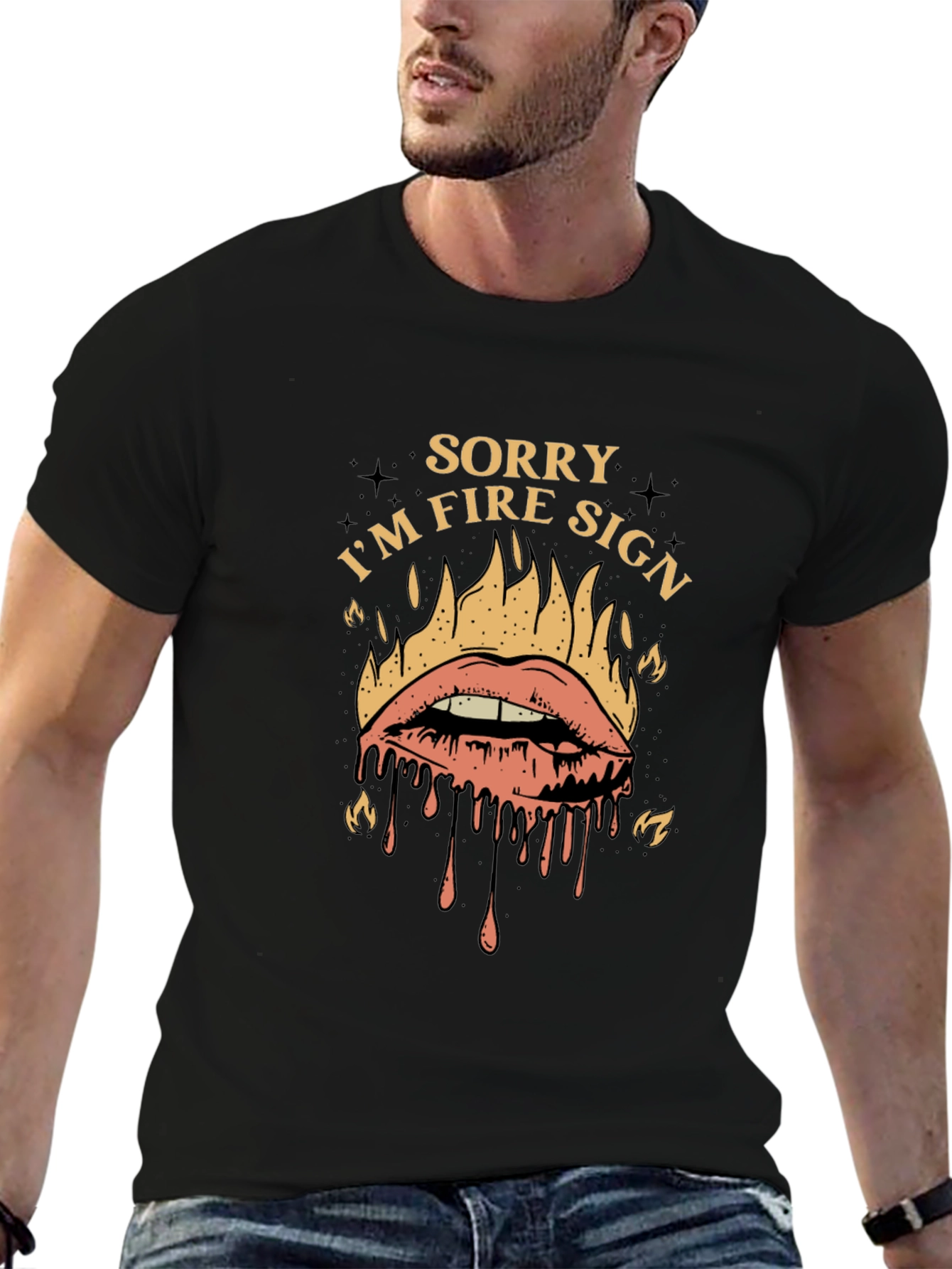 Sorry Im Fire Sign Graphic T-Shirt