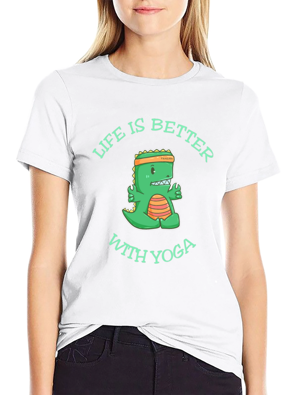 Yoga Dinosaur Graphic T-Shirt