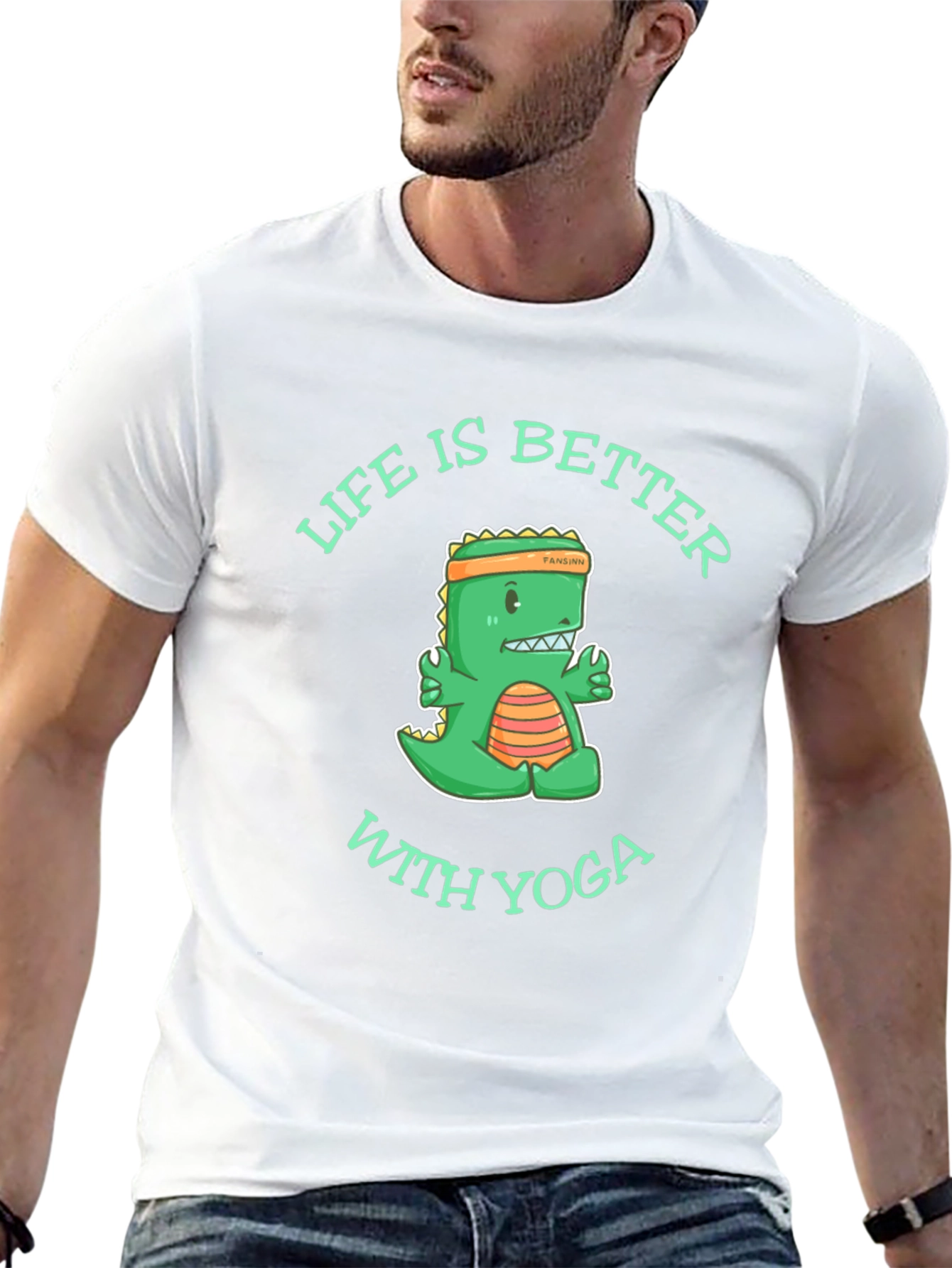 Yoga Dinosaur Graphic T-Shirt