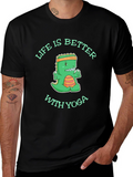 Yoga Dinosaur Graphic T-Shirt