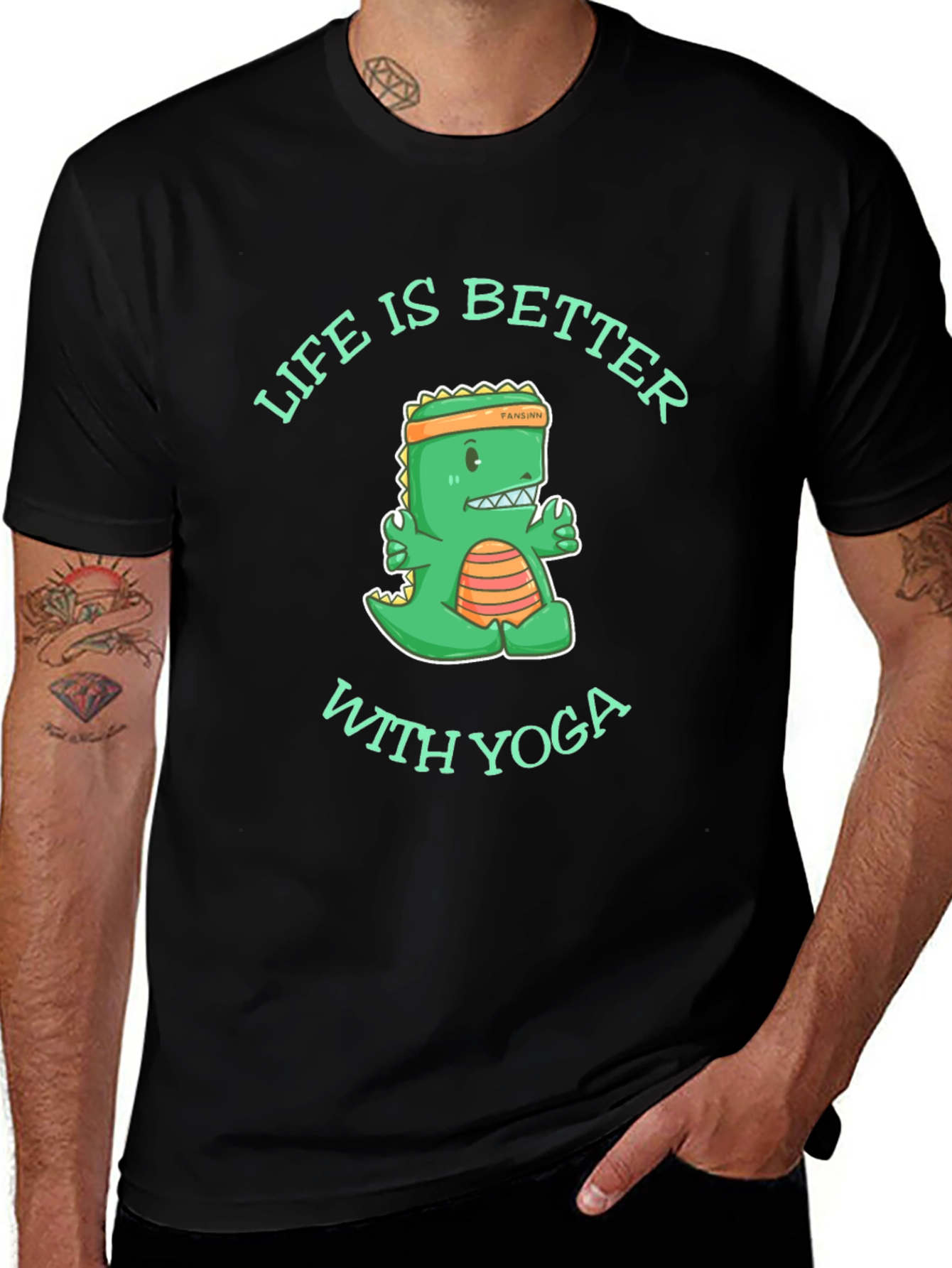 Yoga Dinosaur Graphic T-Shirt