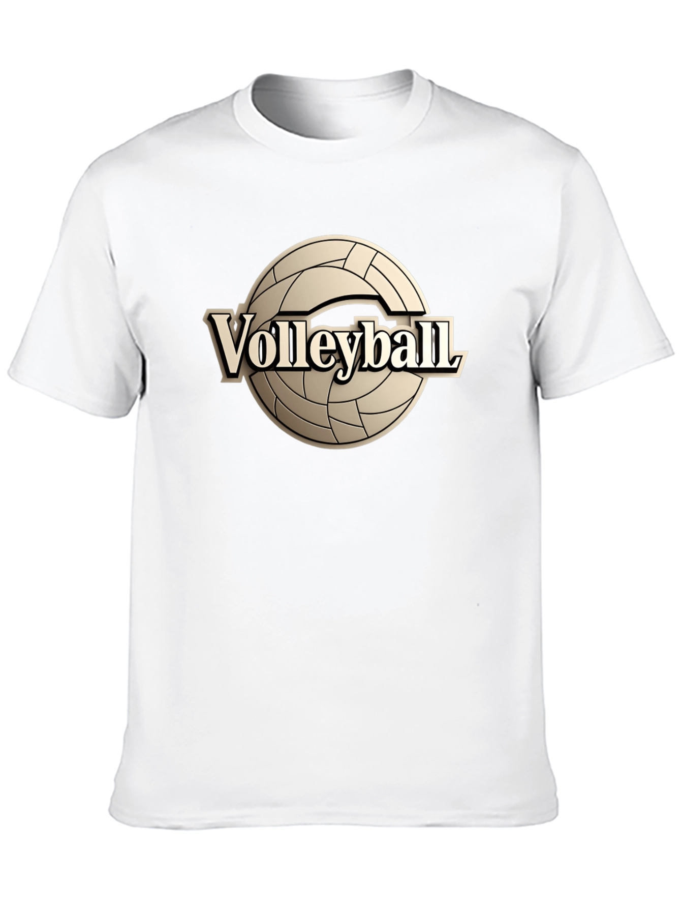 Volleyball Graphic Tee - Black Cotton T-Shirt