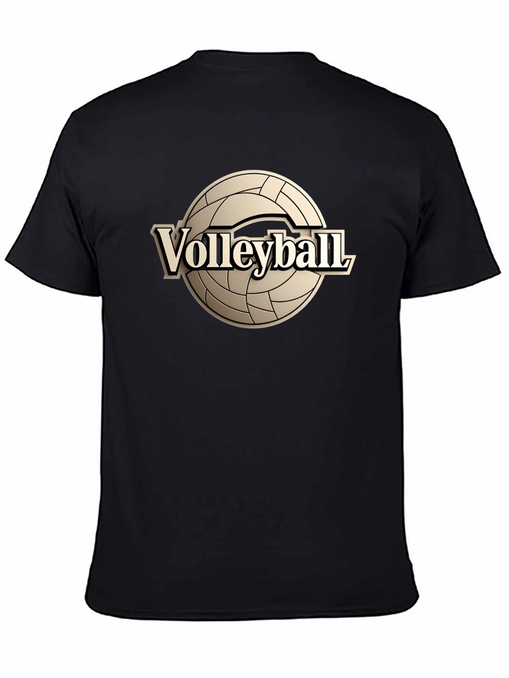 Volleyball Graphic Tee - Black Cotton T-Shirt