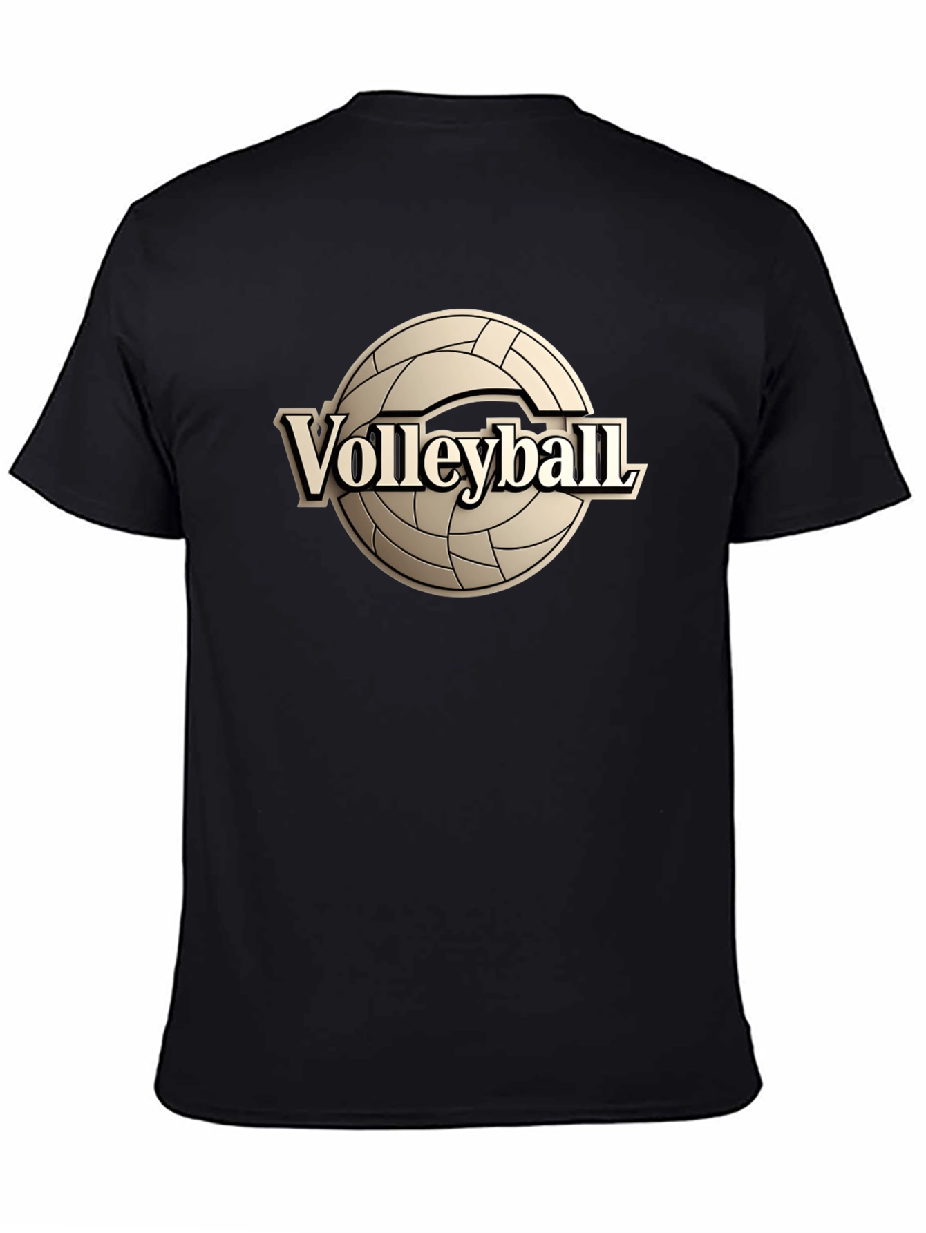 Volleyball Graphic Tee - Black Cotton T-Shirt