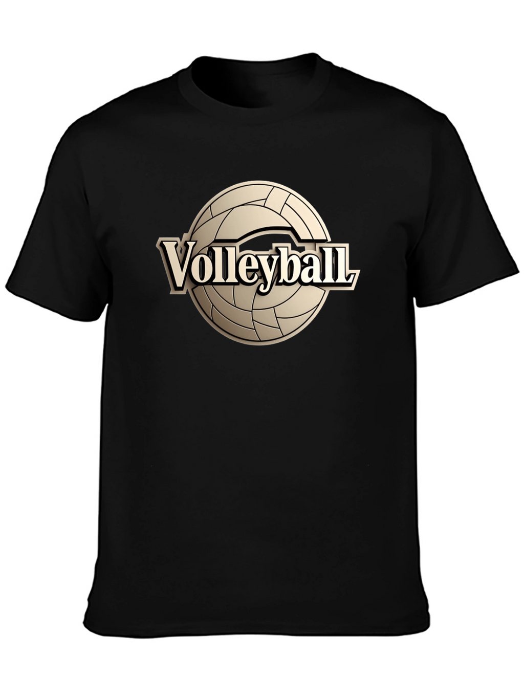 Volleyball Graphic Tee - Black Cotton T-Shirt