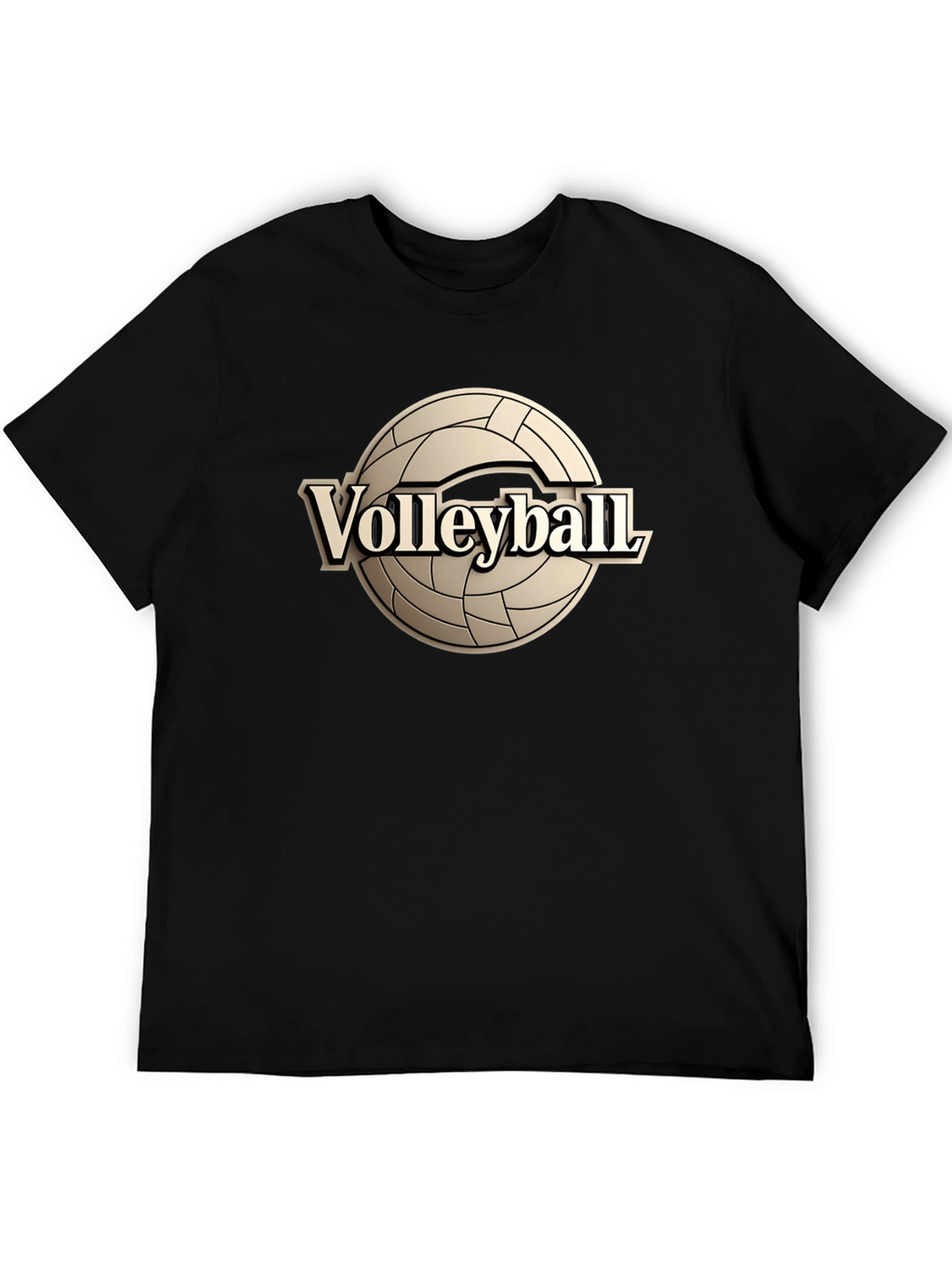 Volleyball Graphic Tee - Black Cotton T-Shirt