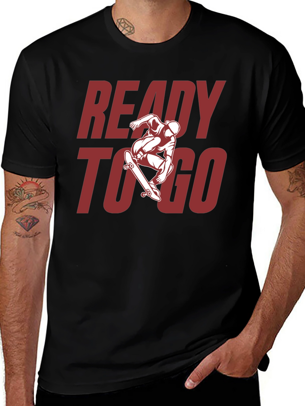 Ready to Go Skater Graphic Tee - Black