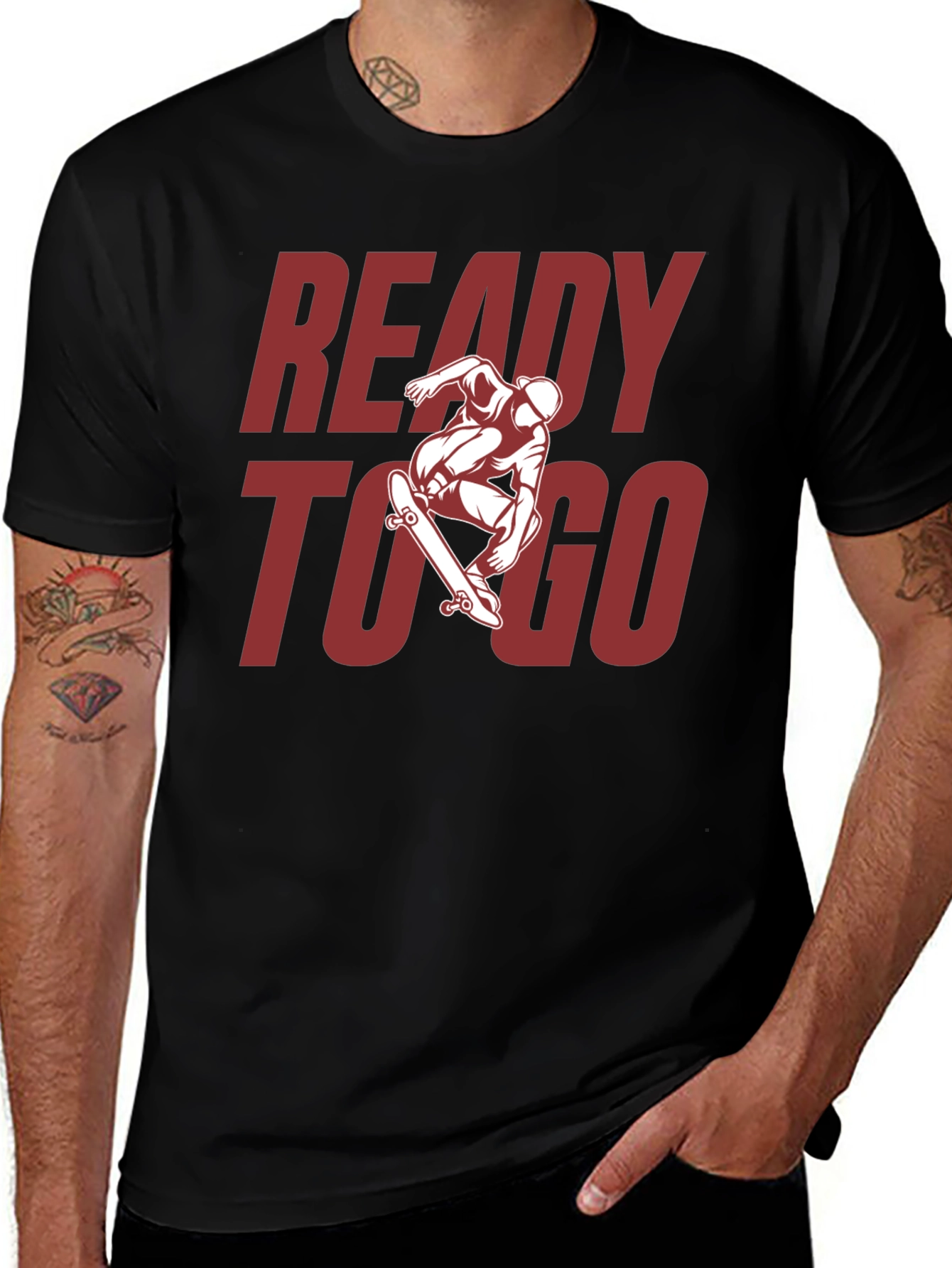 Ready to Go Skater Graphic Tee - Black