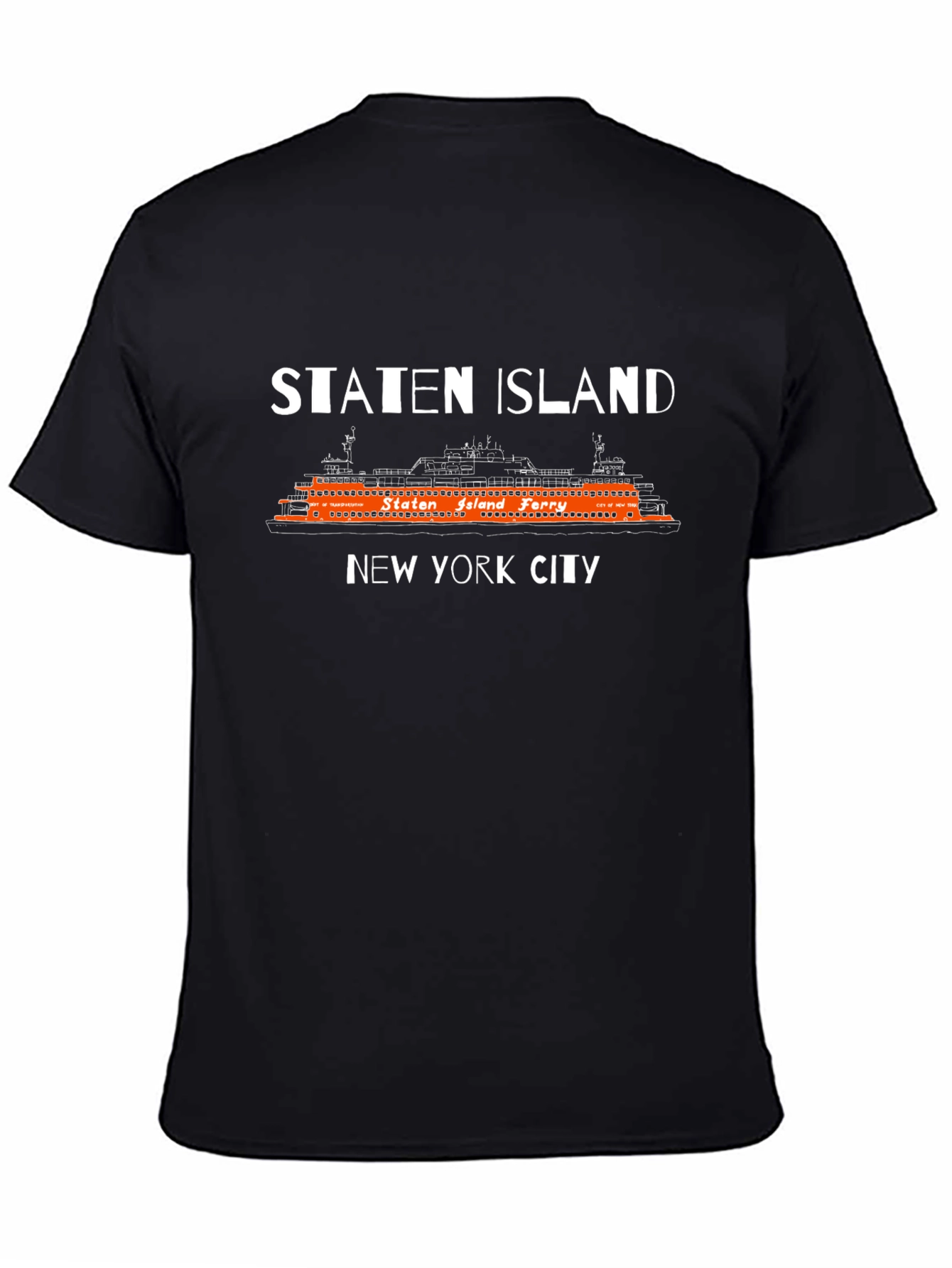 Staten Island Ferry Black Graphic T-Shirt