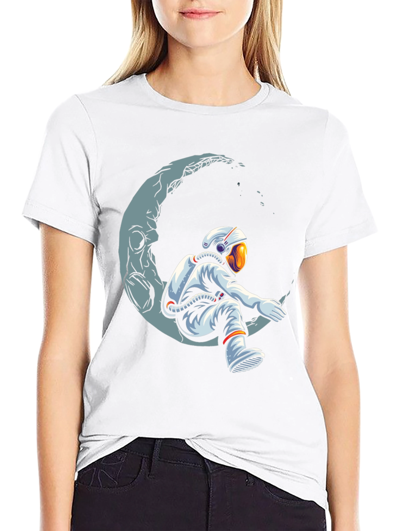 Astronaut Moon T-Shirt - Space Dreamer Graphic Tee