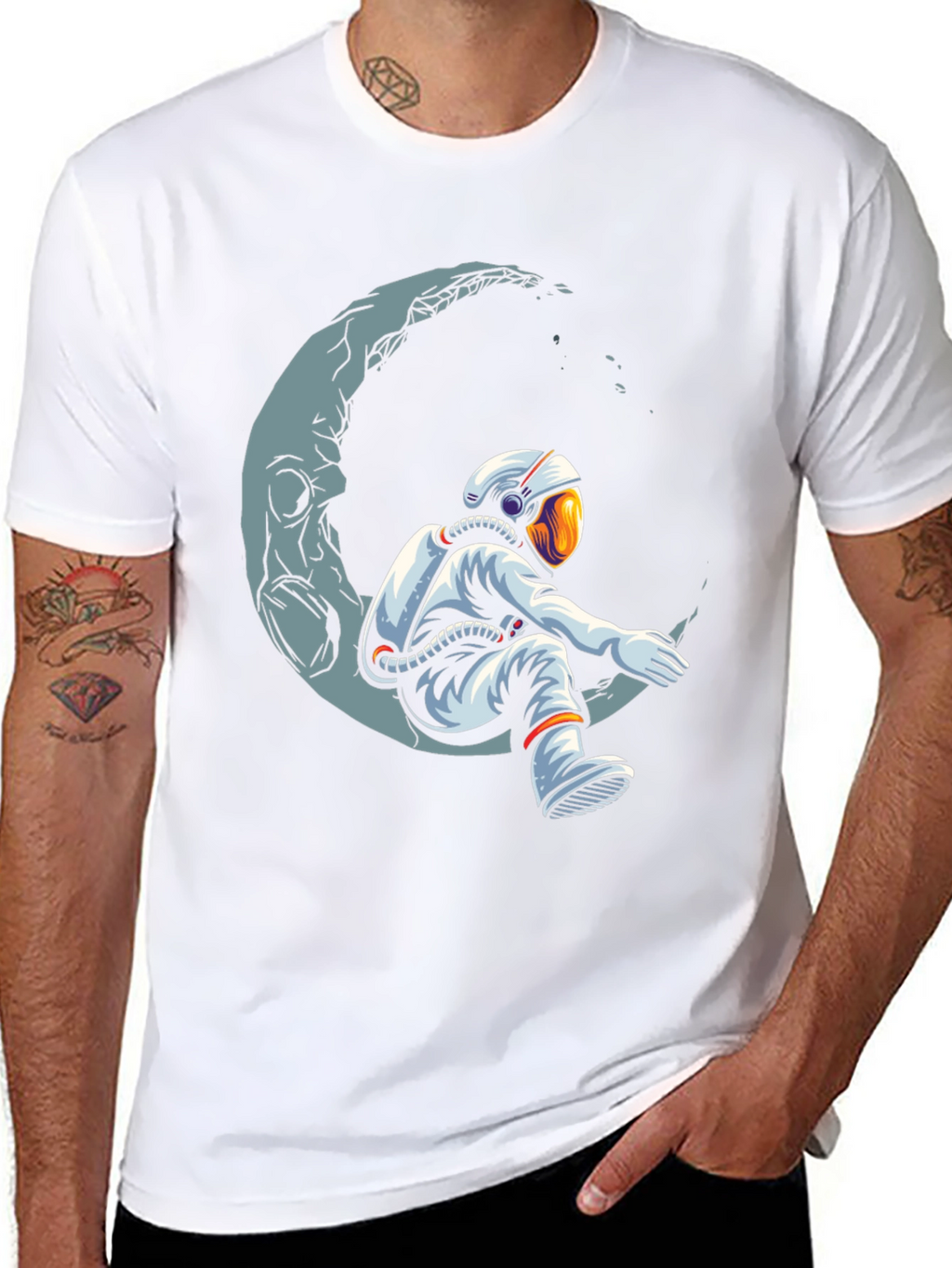 Astronaut Moon T-Shirt - Space Dreamer Graphic Tee
