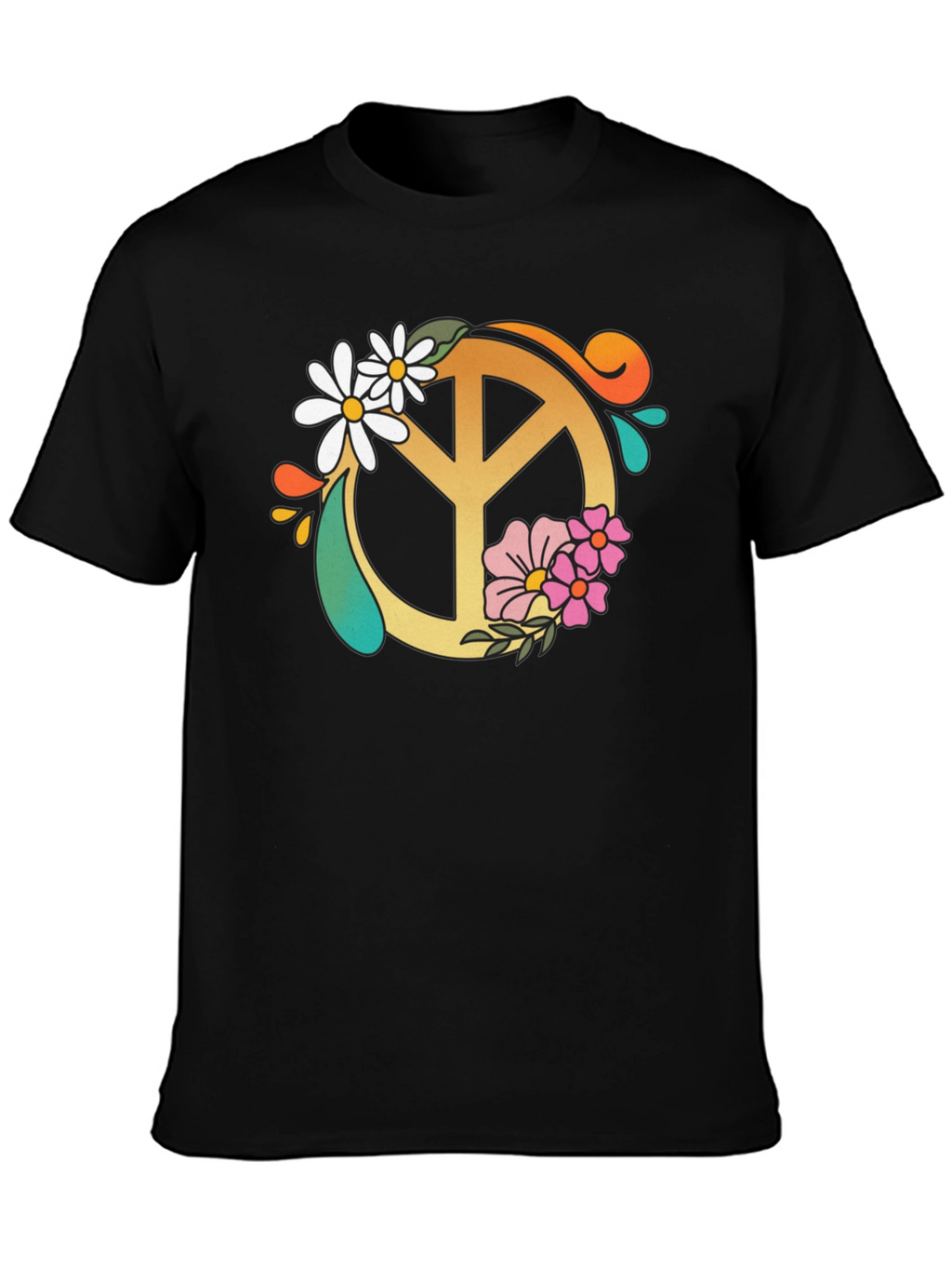 Floral Peace Sign Graphic Tee