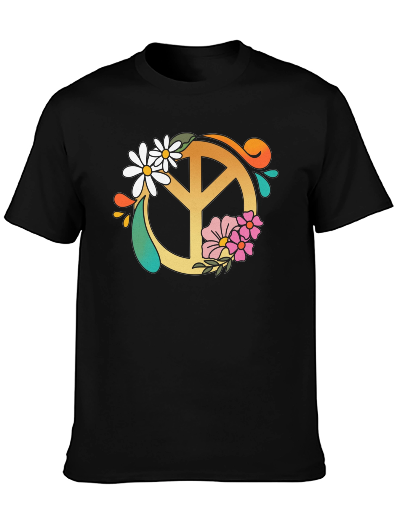 Floral Peace Sign Graphic Tee