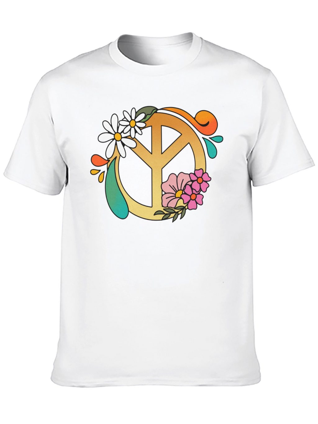 Floral Peace Sign Graphic Tee