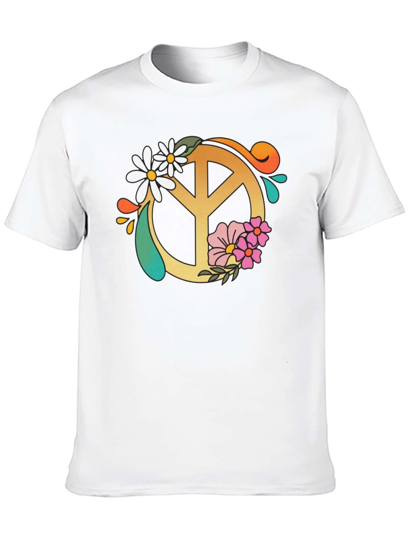 Floral Peace Sign Graphic Tee