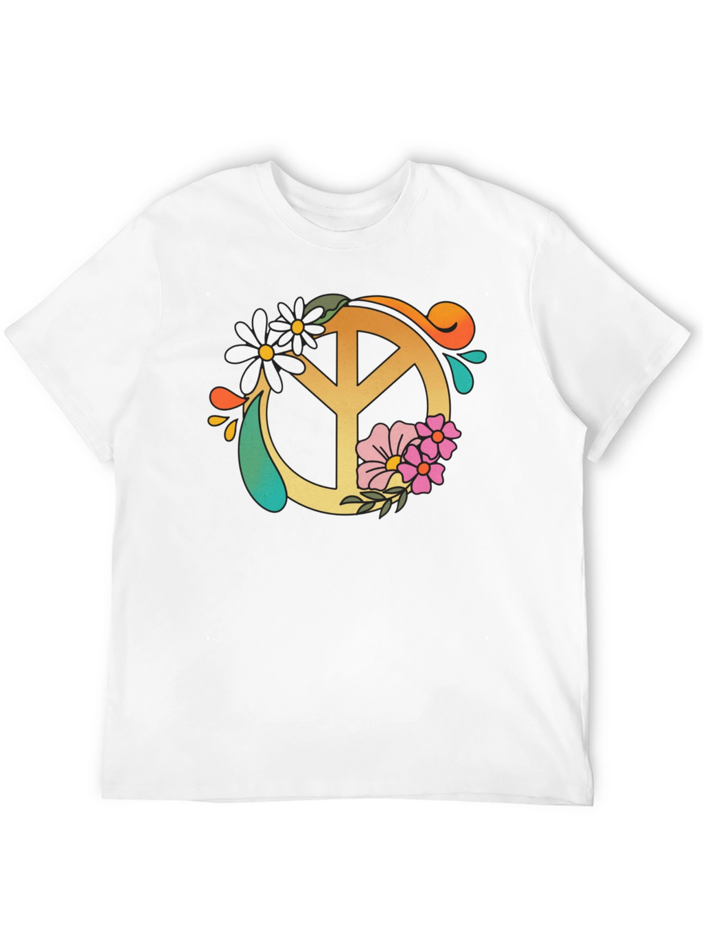 Floral Peace Sign Graphic Tee
