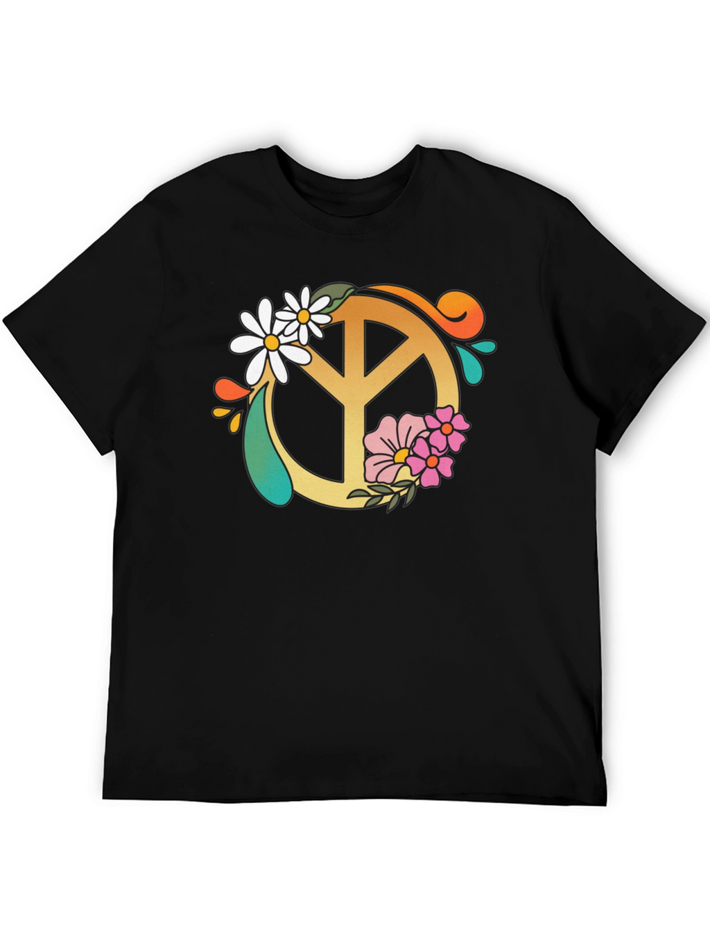 Floral Peace Sign Graphic Tee