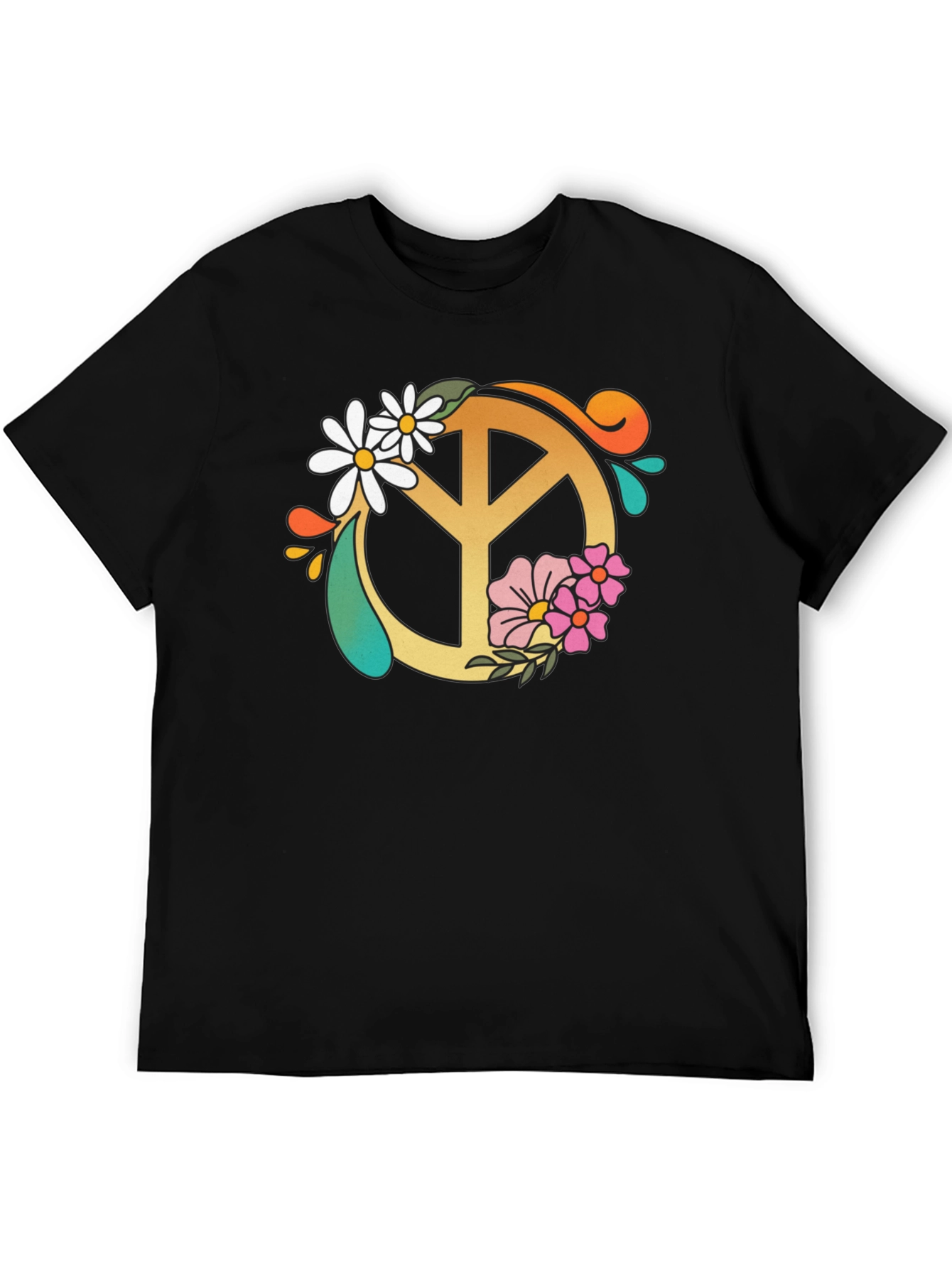 Floral Peace Sign Graphic Tee