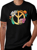 Floral Peace Sign Graphic Tee