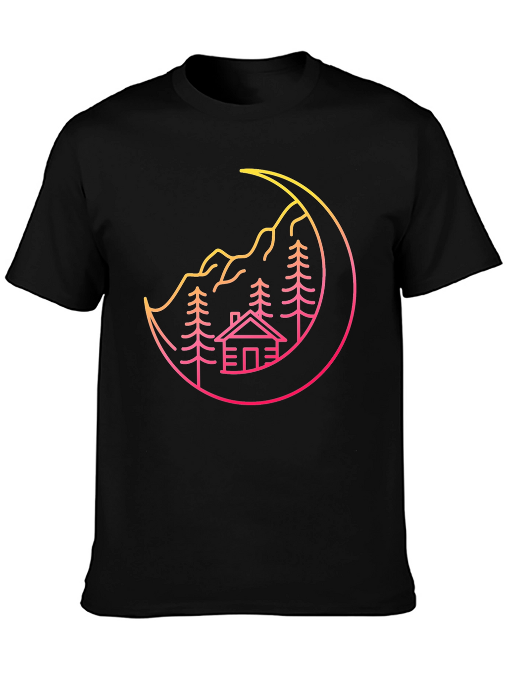 Cabin Moon Graphic Tee - Stylish Unisex Design