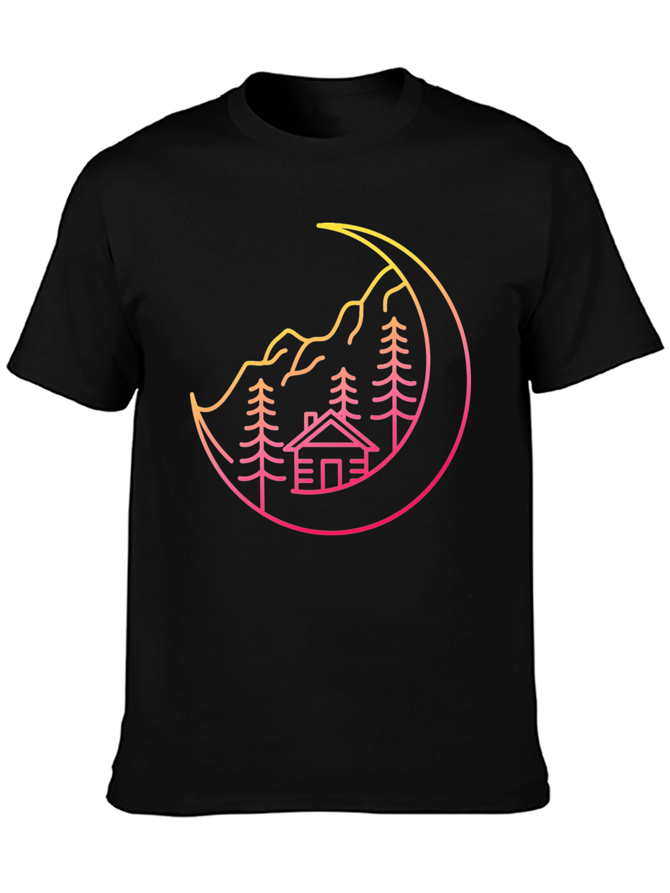 Cabin Moon Graphic Tee - Stylish Unisex Design