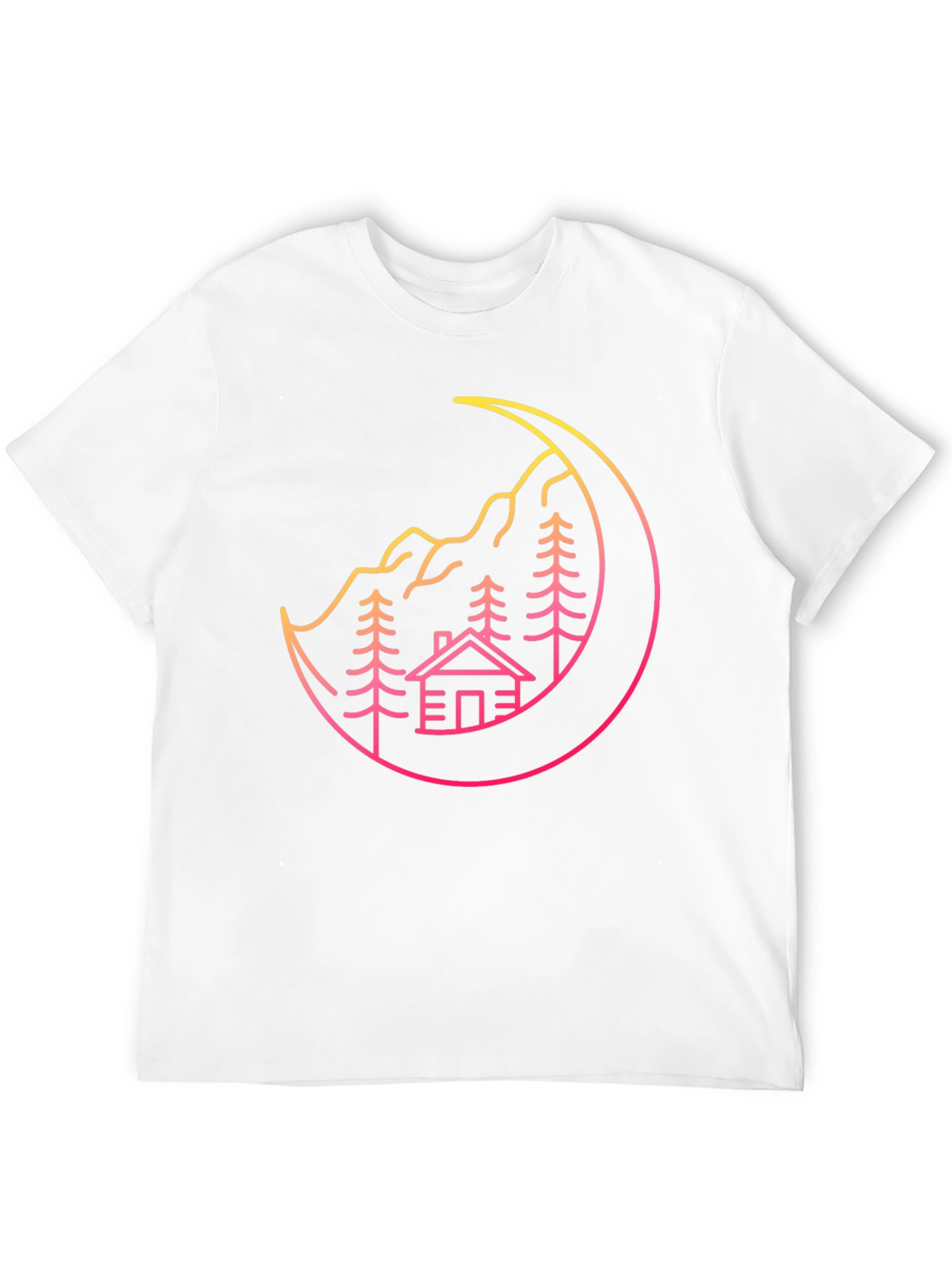 Cabin Moon Graphic Tee - Stylish Unisex Design