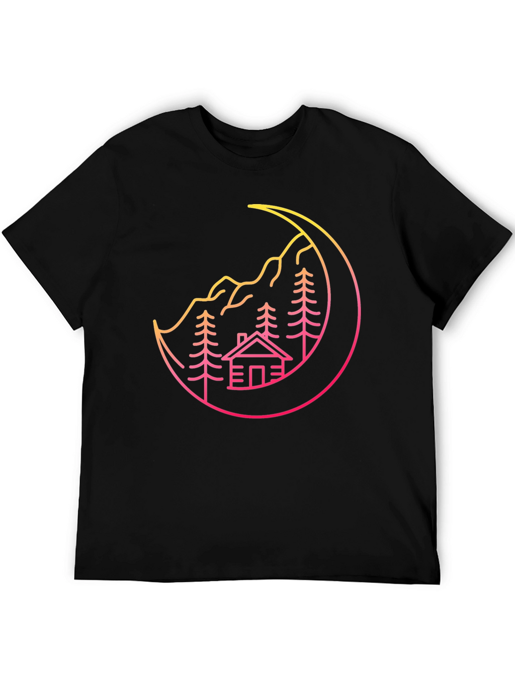 Cabin Moon Graphic Tee - Stylish Unisex Design