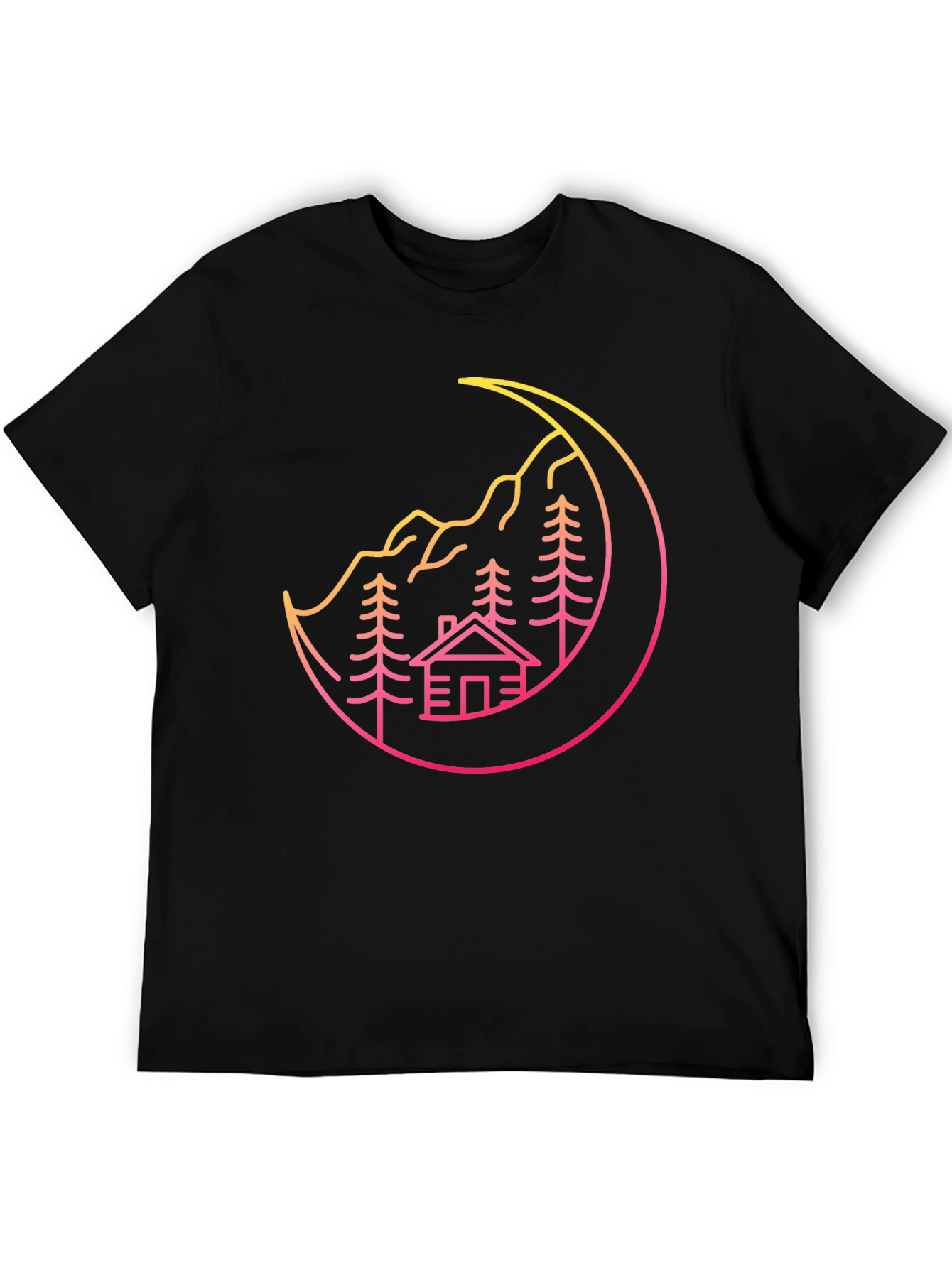 Cabin Moon Graphic Tee - Stylish Unisex Design