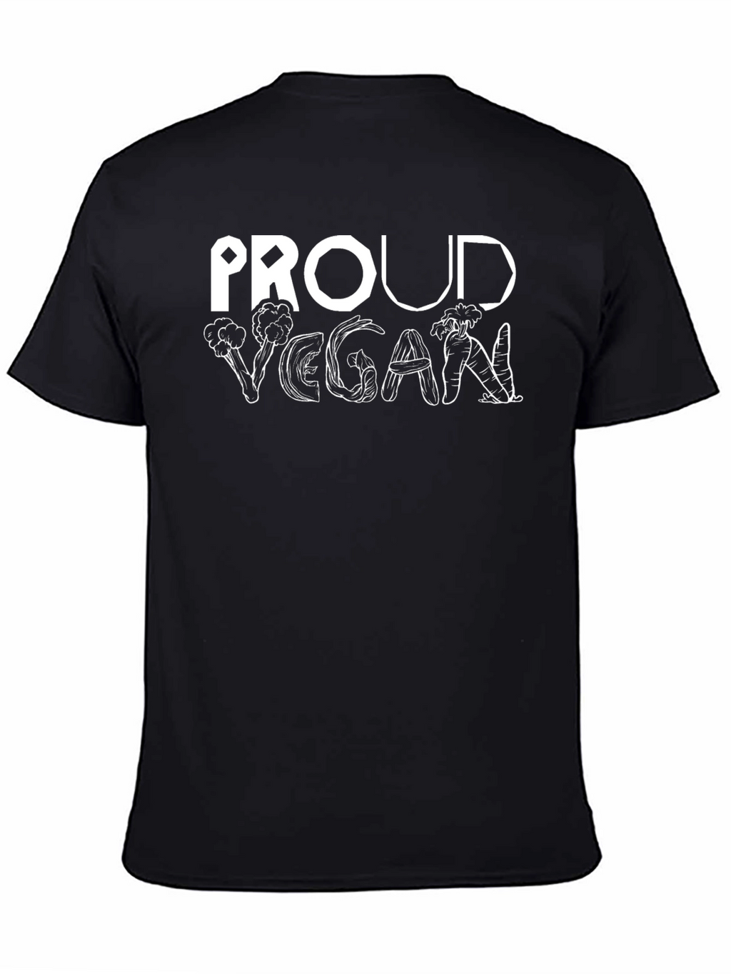Proud Vegan T-Shirt: Vegetable Letter Design Unisex