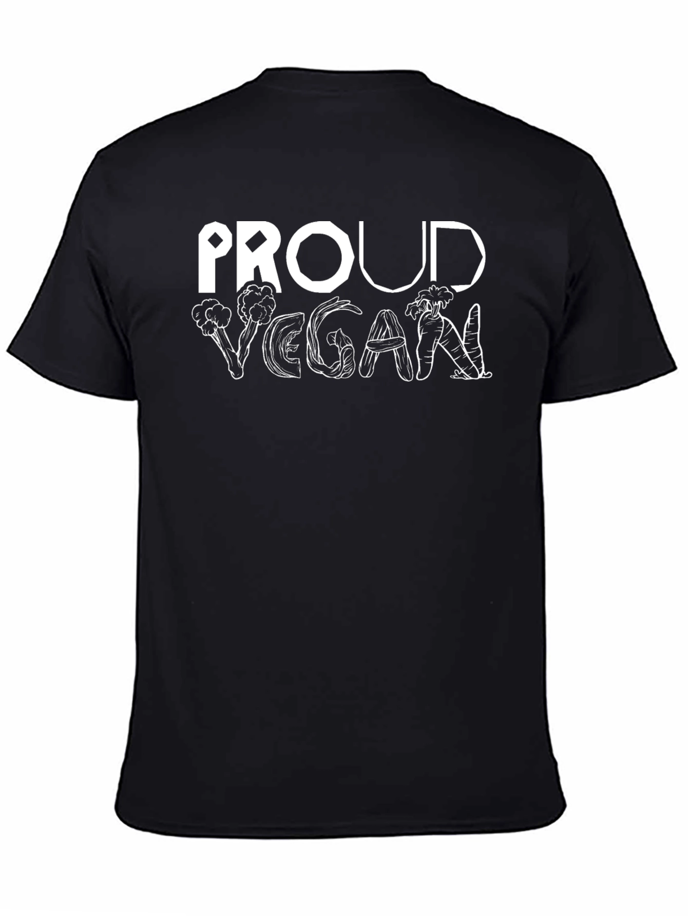 Proud Vegan T-Shirt: Vegetable Letter Design Unisex