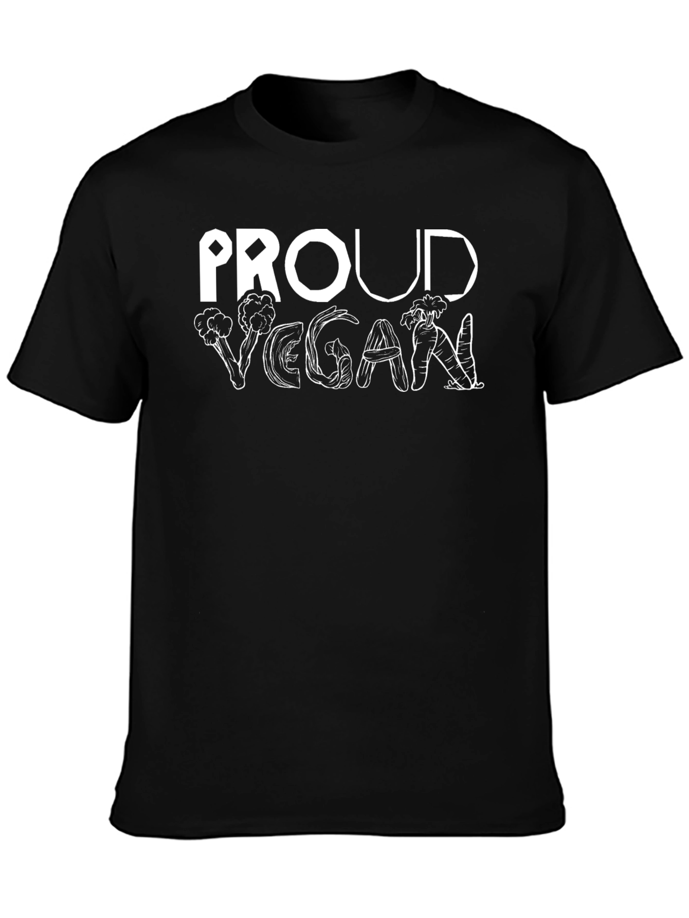 Proud Vegan T-Shirt: Vegetable Letter Design Unisex