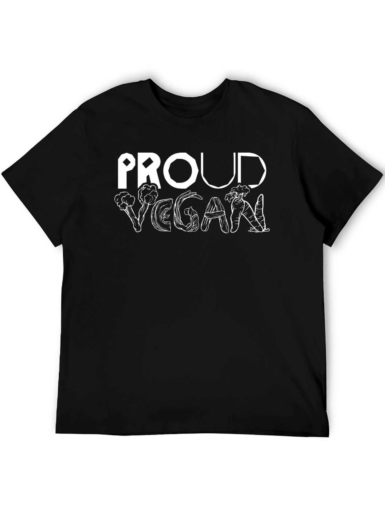 Proud Vegan T-Shirt: Vegetable Letter Design Unisex
