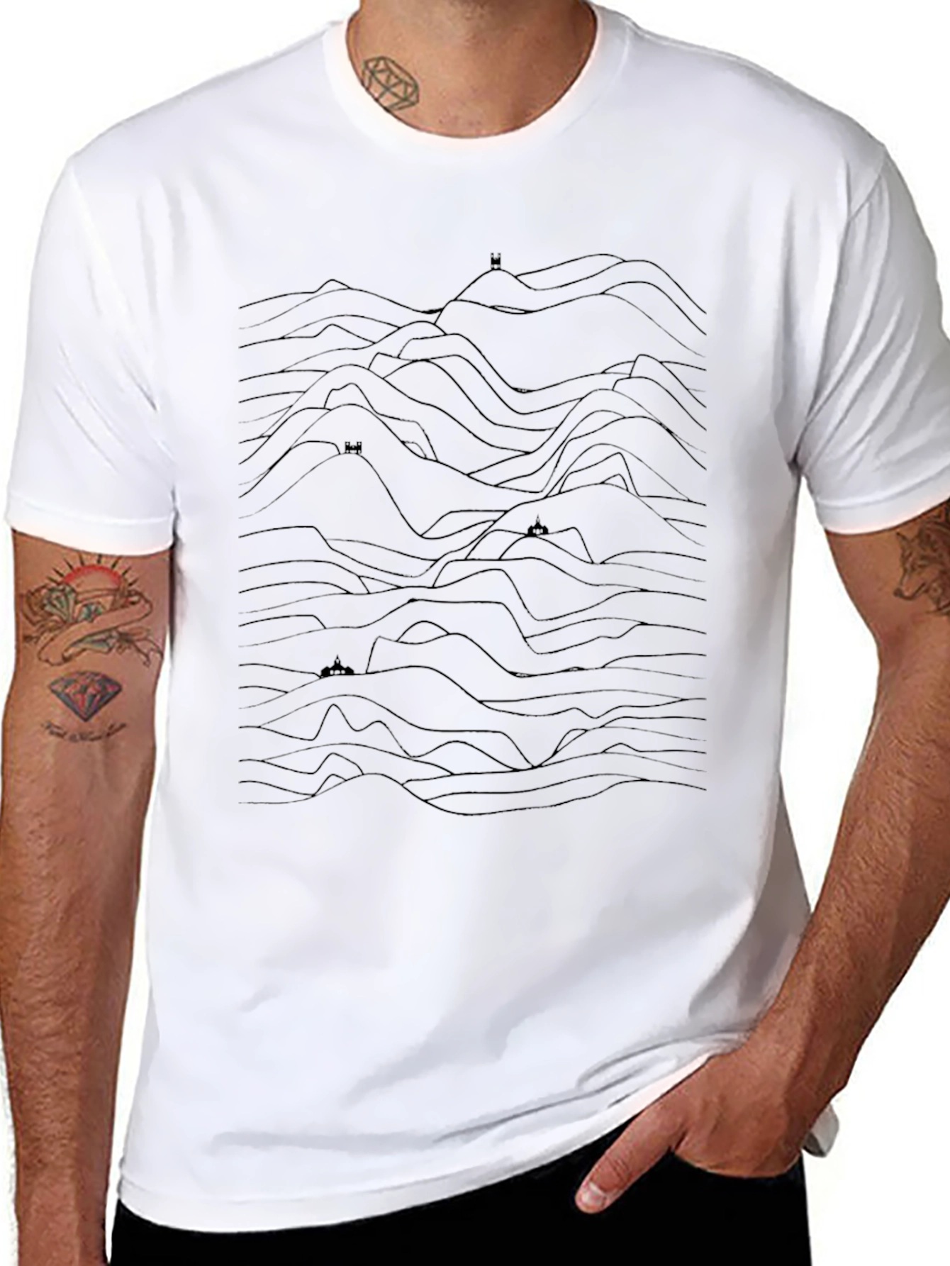Mountain Silhouette Black Tee