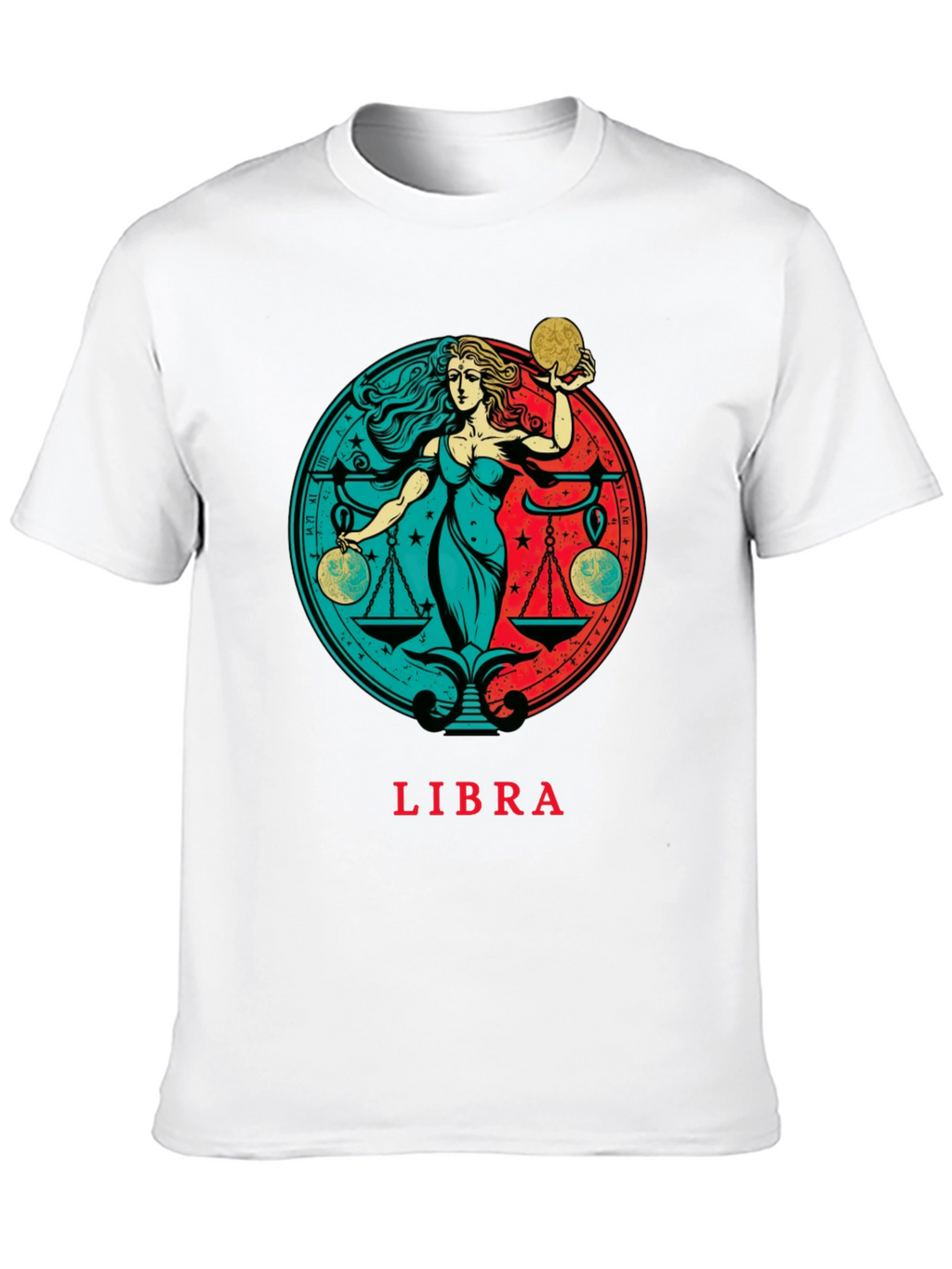 Libra Zodiac Graphic Tee - Black Cotton T-Shirt