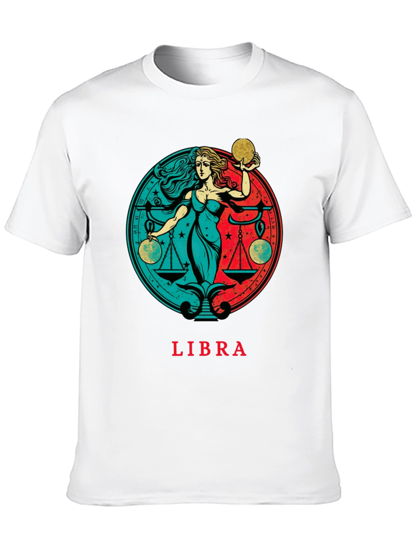 Libra Zodiac Graphic Tee - Black Cotton T-Shirt