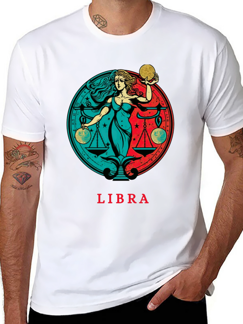 Libra Zodiac Graphic Tee - Black Cotton T-Shirt