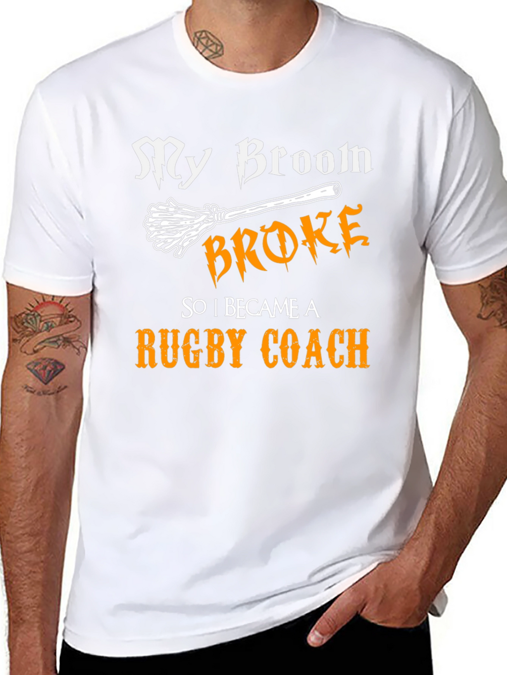 My Broom Broke Rugby Coach Graphic Tee