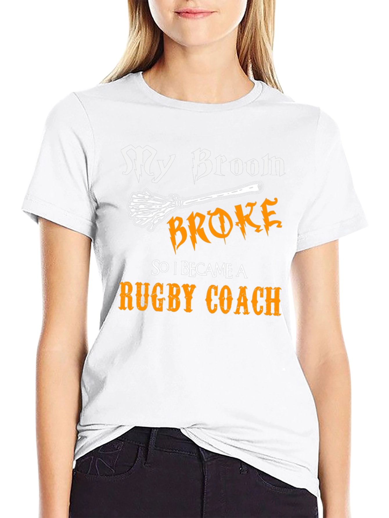 My Broom Broke Rugby Coach Graphic Tee