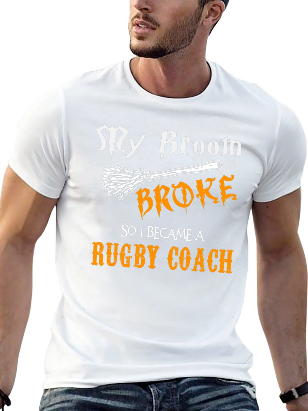 My Broom Broke Rugby Coach Graphic Tee
