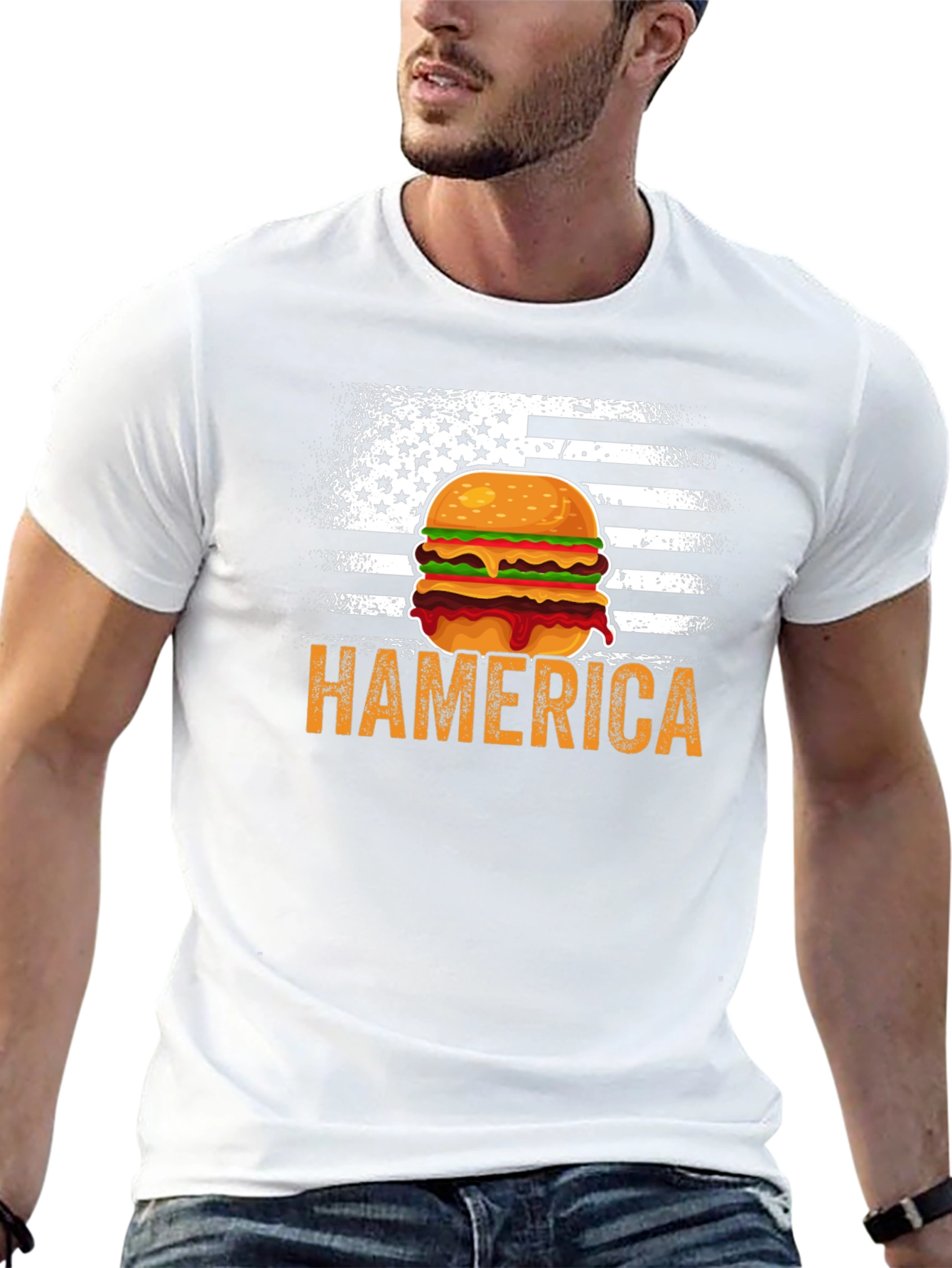 Hamerica Burger USA Flag T-Shirt