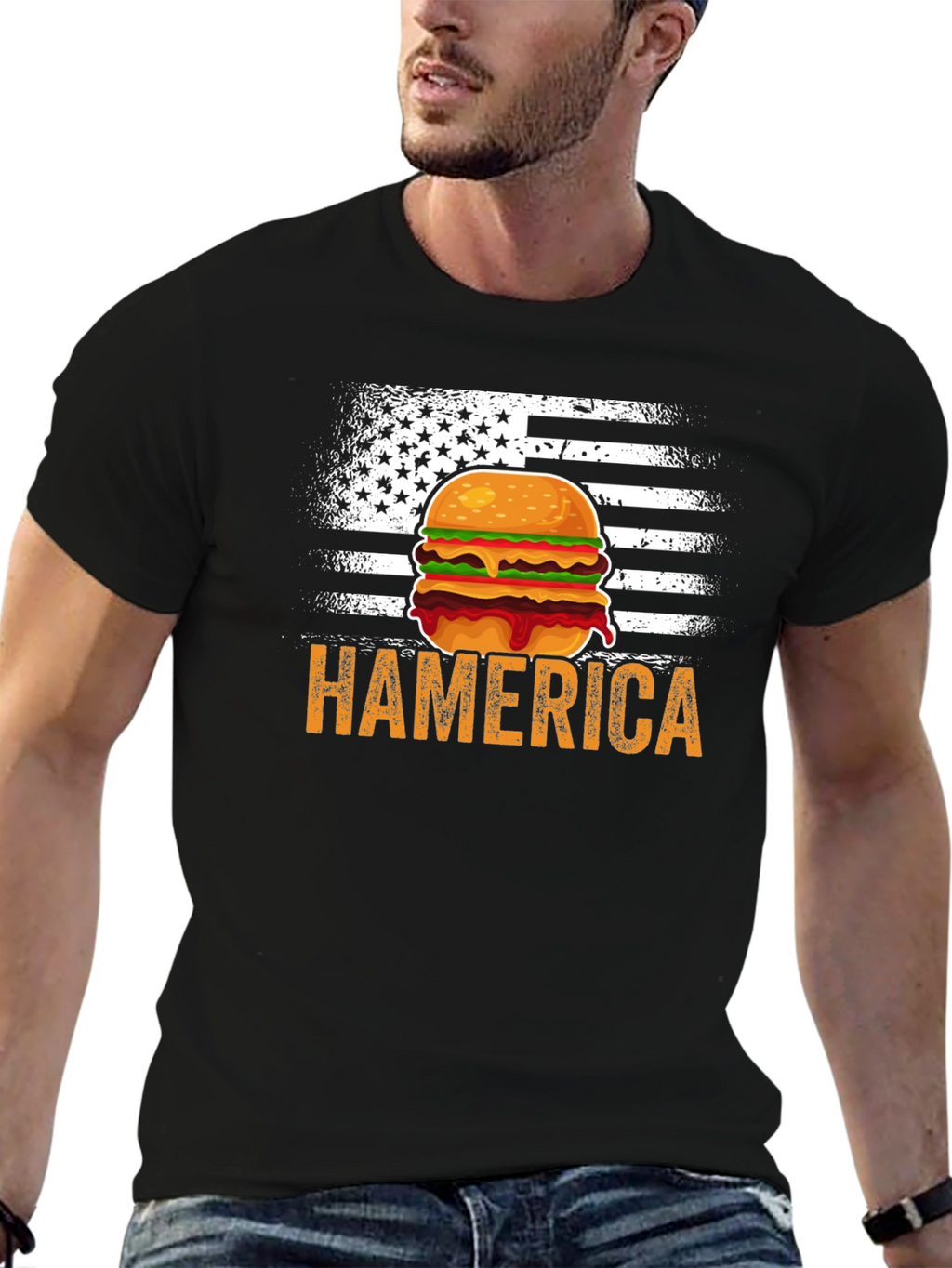 Hamerica Burger USA Flag T-Shirt