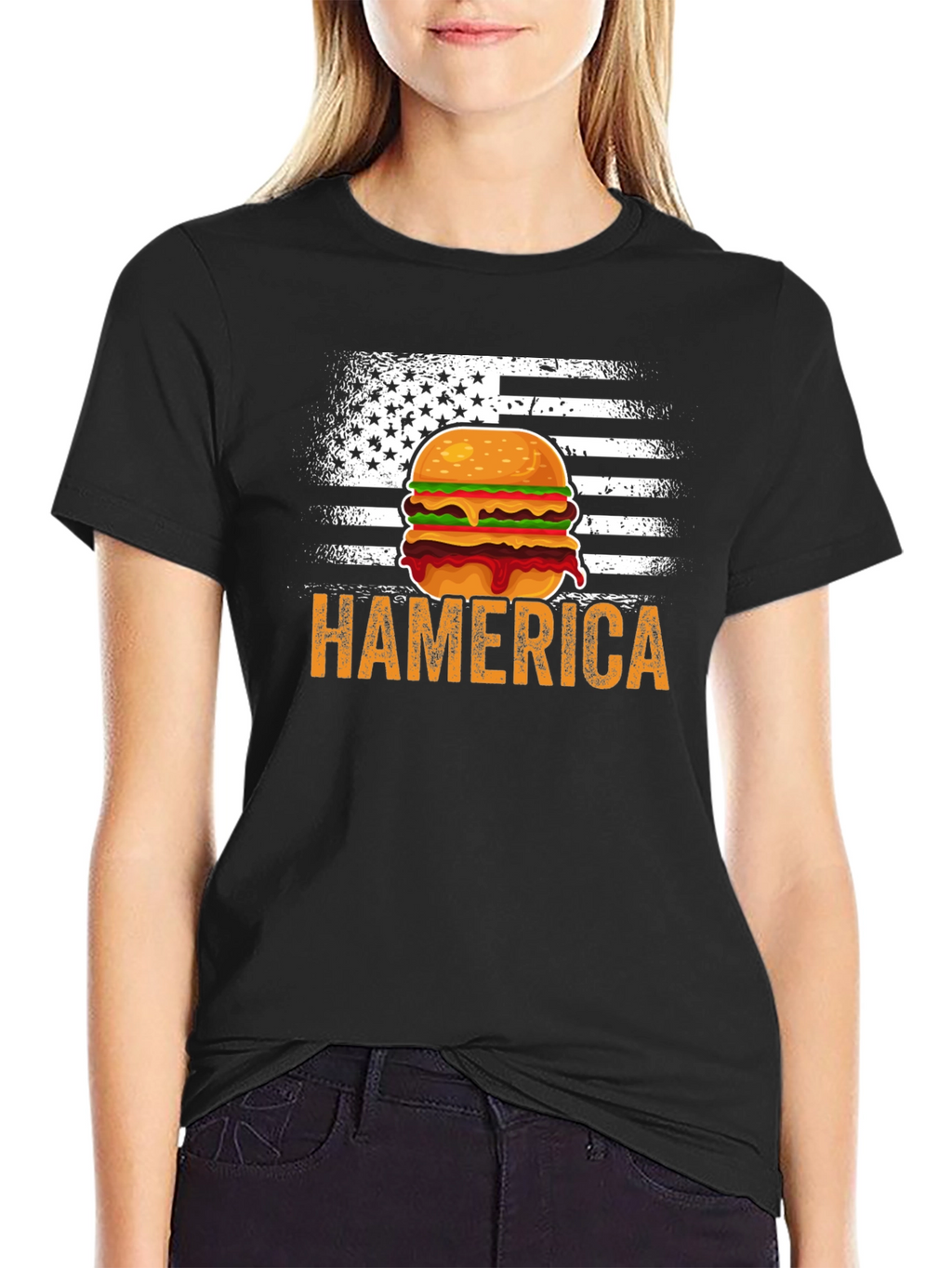 Hamerica Burger USA Flag T-Shirt