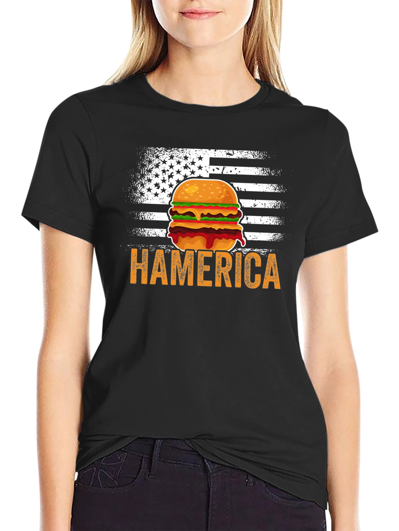 Hamerica Burger USA Flag T-Shirt
