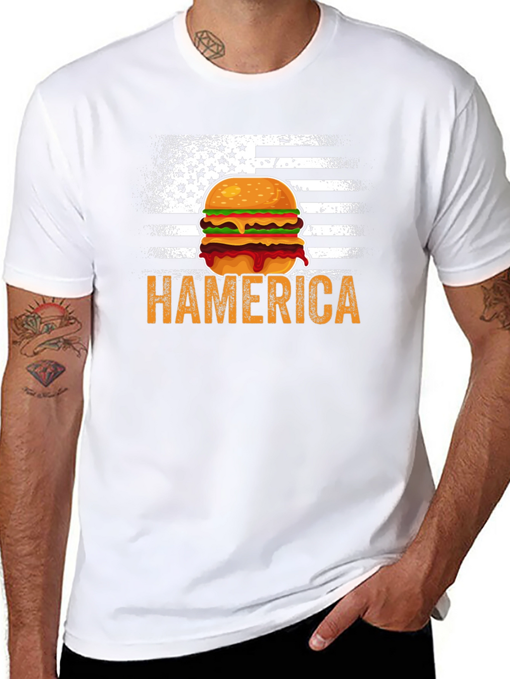 Hamerica Burger USA Flag T-Shirt