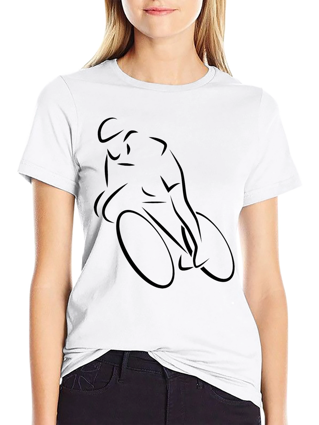 Mens Black Cycling Silhouette T-Shirt