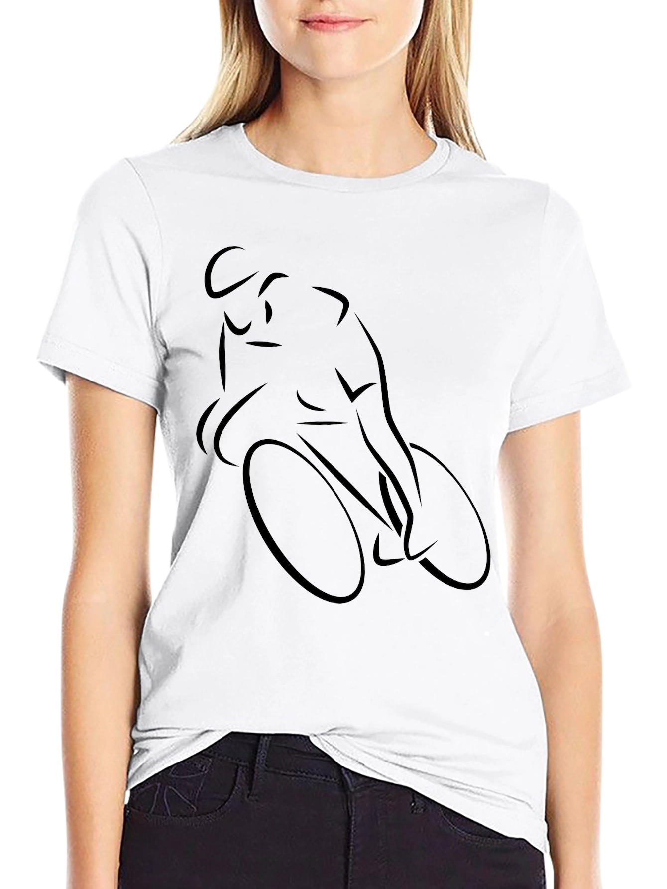 Mens Black Cycling Silhouette T-Shirt
